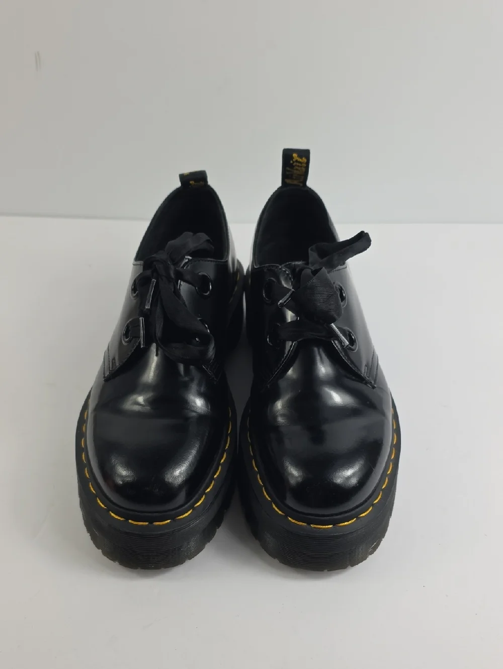 Dr. Martens Holly Black Patent Leather Platform Women's Shoes Size 9